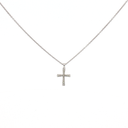 Collar Cruz Diamantes en Oro Blanco