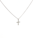 Collar Cruz Diamantes en Oro Blanco