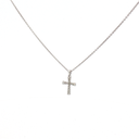 Collar Cruz Diamantes en Oro Blanco
