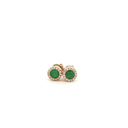 Aretes Stud de Esmeraldas con Halo de Diamantes
