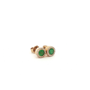 Aretes Stud de Esmeraldas con Halo de Diamantes