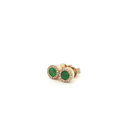 Aretes Stud de Esmeraldas con Halo de Diamantes