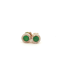Aretes Stud de Esmeraldas con Halo de Diamantes