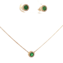 Set de Esmeraldas con Halo de Diamantes en Oro Amarillo