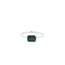 Anillo Solitario Zafiro en Oro Blanco