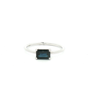 Anillo Solitario Zafiro en Oro Blanco