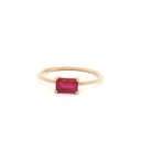 Anillo Solitario de Rubí en Oro Amarillo