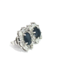 Aretes de Zafiro con halo de Diamantes Marquesas