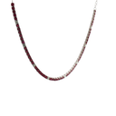 Collar de Diamantes y Rubí tipo Gargantilla en Oro blanco