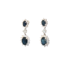 Aretes Drop de Zafiro con Halo de Diamantes