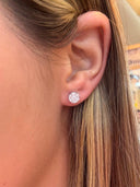EX129 - Aretes Cluster con Diamantes  en Oro Blanco