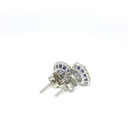Aretes Stud de Tanzanita con Halo de Diamantes