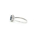 Anillo Solitario de Cianita con Diamantes