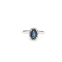 Anillo Solitario de Cianita con Diamantes