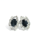 Aretes de Zafiro con halo de Diamantes Marquesas