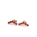 Aretes Stud de Rubi en Oro Amarillo