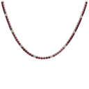 Collar de Diamantes y Rubí tipo Gargantilla en Oro blanco