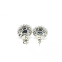 Aretes de Zafiro con doble Halo de Diamantes