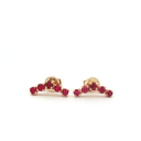 Aretes Stud de Rubi en Oro Amarillo