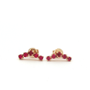 Aretes Stud de Rubi en Oro Amarillo