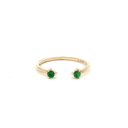 Anillo de 2 Esmeraldas en Oro Amarillo