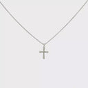 Collar Cruz Diamantes en Oro Blanco