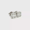 Aretes Stud Diamantes en Oro Blanco