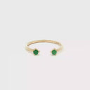 Anillo de 2 Esmeraldas en Oro Amarillo