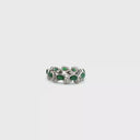 Anillo Solitario de Diamante y Esmeralda