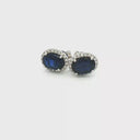 Aretes de Cianita con Halo de Diamantes