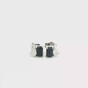 Aretes Stud de Diamante y Zafiro