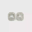 Aretes Stud Diamantes con Doble Halo