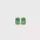 Aretes Stud de Esmeralda en Oro Amarillo