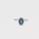 Anillo Solitario de Cianita con Diamantes