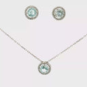 Set Aguamarina con Halo de Diamantes