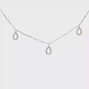 Collar con Colgantes en forma de gota de Diamantes en Oro blanco 14k