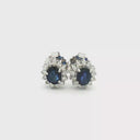 Aretes de Zafiro con Halo de Diamantes