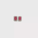Aretes stud de Diamantes y Rubí