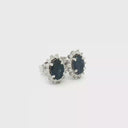 Aretes de Zafiro con Halo de Diamantes