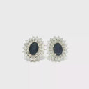 Aretes de Zafiro con doble Halo de Diamantes