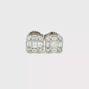 Aretes Stud Diamantes en Oro Blanco