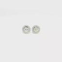 Aretes Stud Diamantes con Halo de Diamantes en Oro Blanco
