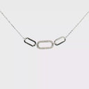 Collar con eslabón de Diamantes en Oro blanco 14k