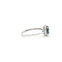 Anillo Solitario de Cianita con Diamantes